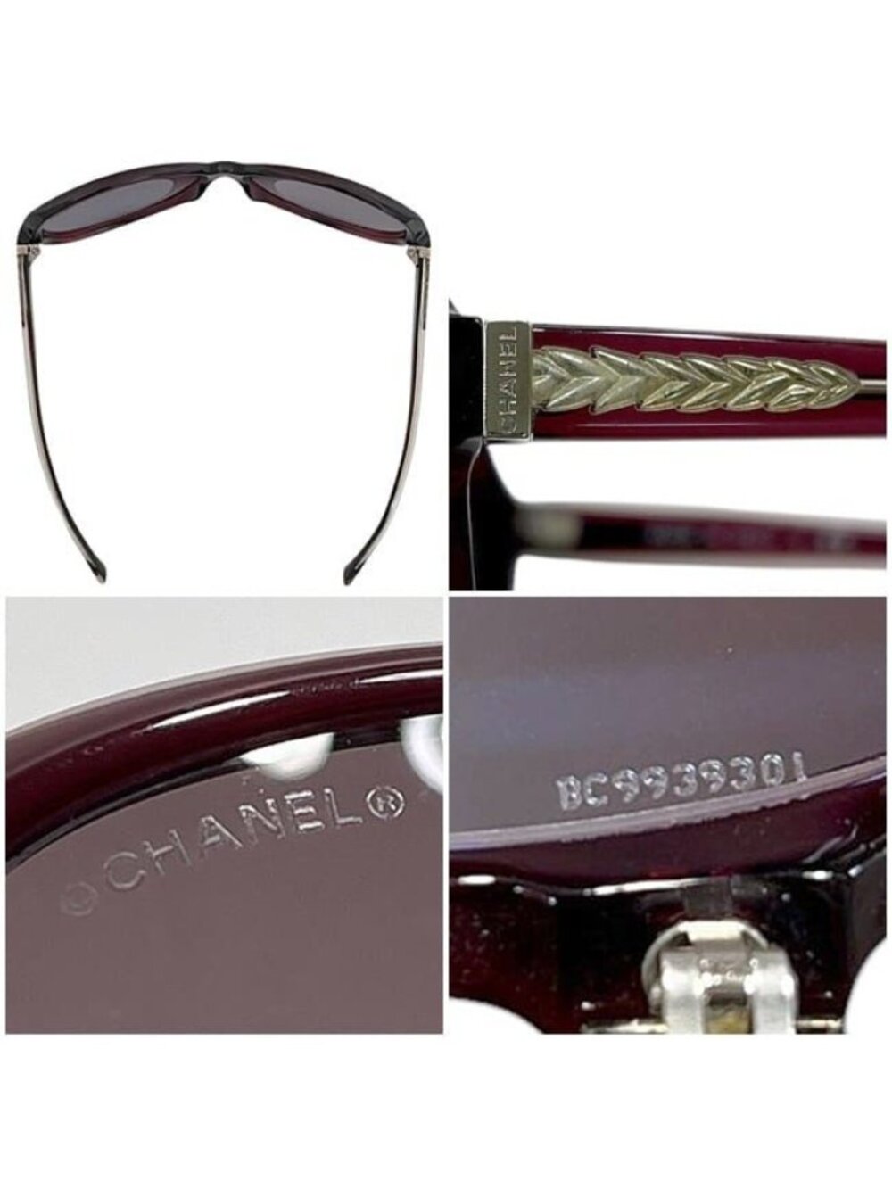 Chanel Sunglasses In Bordeaux Gradient 5196 Acetate - Picture 3 of 10